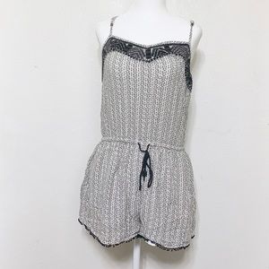 American Eagle Black Embroidered Romper size xs